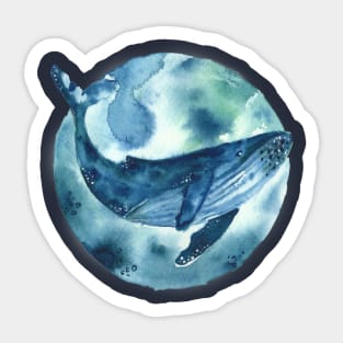 blue moon whale Sticker